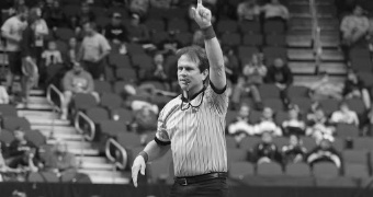 Wrestling official Baxter scores escape as pickup bursts into flames